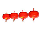 Suspension type fire extinguishing device heptafluoropropane