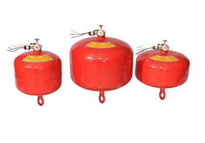 Suspended superfine dry powder fire extinguishing device