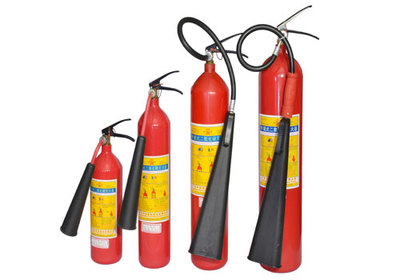Portable carbon dioxide fire extinguishers